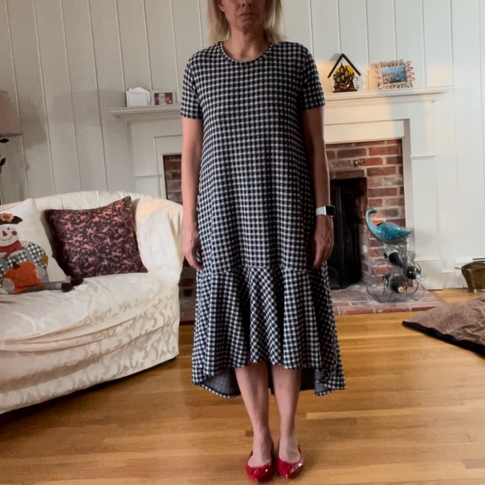 Zara Trafaluc Gingham Midi Tee Dress